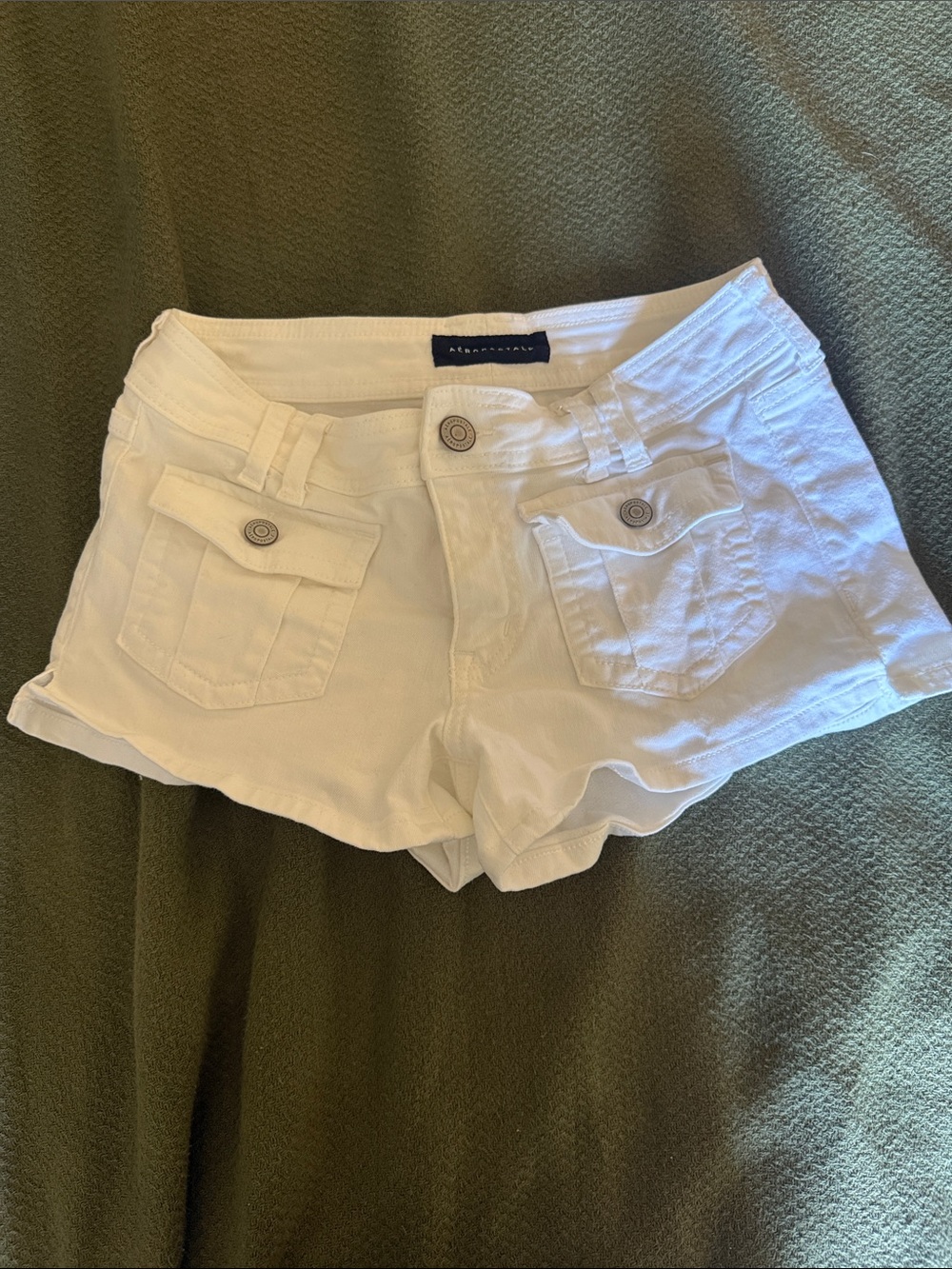 Aeropostale White Women's Low-Rise Denim Shorts with Cargo Pockets low rise midi